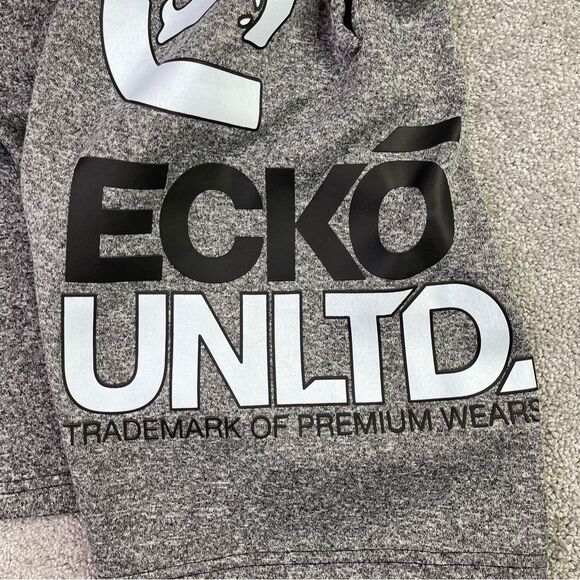 Ecko Unlimited Shorts Men's Medium Gray Fleece Lined Elastic Waist Pockets Gym - Picture 4 of 14